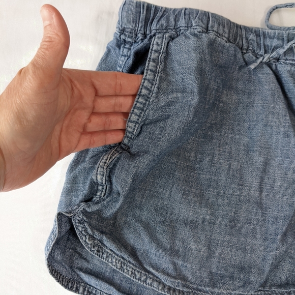 J. Crew Chambray Shorts Size Small Elastic stretch Waist - Picture 4 of 8